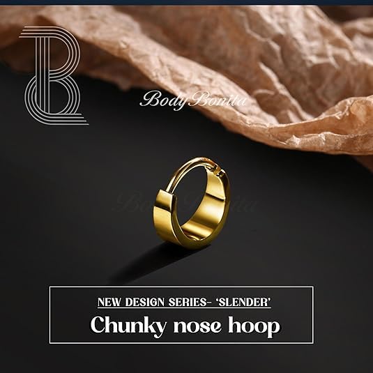 BodyBonita Titanium Septum Rings 16G - G23 Titanium Nose Ring Hoops for Men Women Septum Piercing Jewelry 8 mm 10 mm2