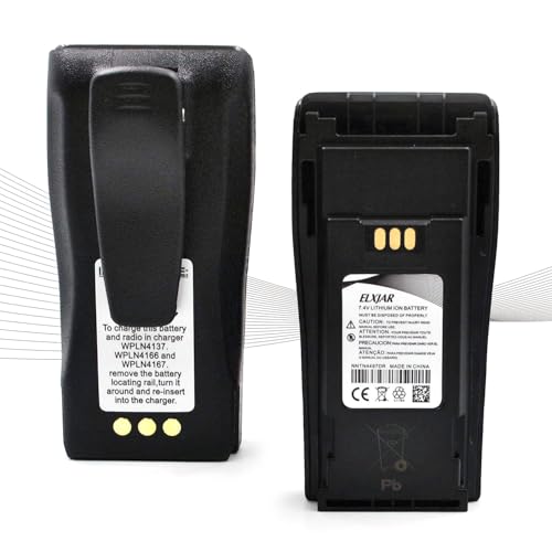 elxjar (2-Pack) 7.4V 2600mAh Battery NNTN4497 Replacement for Motorola CP200 CP200D CP200XLS CP040 CP150 CP380 EP450 PR400 GP3188 GP3688 Walkie Talkies