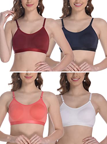 Image of FIMS - Fashion is my style Women Cotton Sports Bra for Gym, Yoga, Running Bra for Girls, Racer Back, Full Coverage, Multicolor, Cup B, See Main Image to Check How Many Bra You Will Get