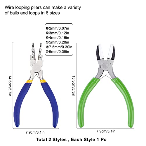 SUNNYCLUE 2 Style Jewelry Pliers Including 6 in 1 Bail Making Pliers Jewelry Bail Pliers & 5inch Nylon Nose Pliers for Jewelry Making Beading Looping Shaping Wire DIY Crafts - Image 2