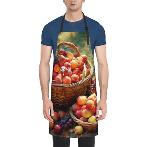 Tablier pour cuisine et jardinage réglable à motif récolte
