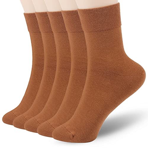 Image of FGZ Women Thin Cotton Socks Soft Cozy Socks Cute Ankle Crew Socks 5 Pairs