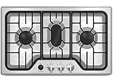 Furrion 7500BTU RV Chef Collection Gas Cooktop with 3x Gas Burners; Pulse Ignition and Cast Iron Grate (Stainless Steel) - FGH4ZSA-SS