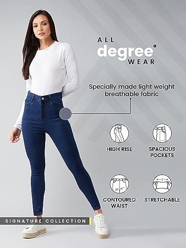 Image of Dolce Crudo Women's Skinny High Rise Bleached Cropped Stretchable Denim Jeans