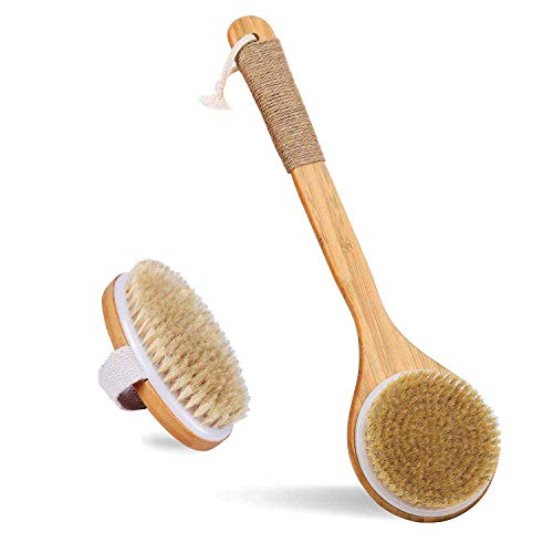 Bath Body Brush for Dry or Wet Brushing, Set of 2 with 2