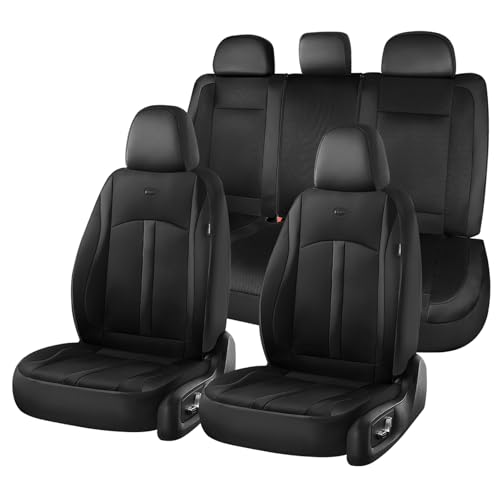 Image of FLORICH Car Seat Covers, Breathable Mesh Automotive Seat Cover Full Sets, Front Seat Covers and Back Seat Cover Universal Car Interior Protectors Cushion for Most Cars&SUV-Black