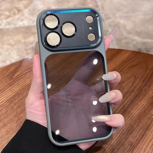 Coque iPhone 16 métal antichoc gris translucide anti-rayures