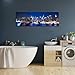 Biuteawal New York Wall Art Living Room Decor Beautiful Manhattan City Skyline Night Light Photo Poster Prints on Canvas Blue Cityscape Picture for Home Office Bedroom Decoration Ready to Hang