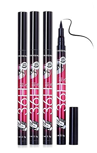 Glavon Long-Lasting Sketch Liquid Smudgproof Black 36 Hrs Eyeliner in Combo with Me Now Eye Intense Kajal Pencil (Brown) [ Super Pack of 5 Items ]