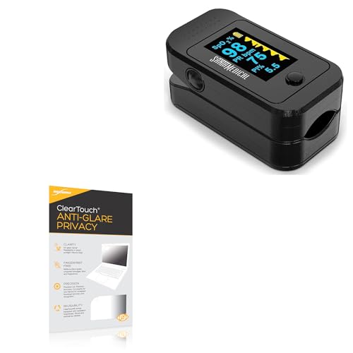 BoxWave Screen Protector Compatible with Santa Medical Dual Color OLED Pulse Oximeter - ClearTouch Anti-Glare Privacy (2-Pack), Privacy Screen Protector Flexible Film Anti-Glare