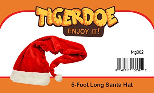 Santa Hats For Adults - Extra Long Santa Hat - Santa Con Hats - Novelty Christmas Hats - 5 Ft Christmas Hat – Long Santa Hat Costume - By Tigerdoe #TOP5
