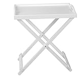 Material: madera. Spetebo Bandeja para Servir de Madera en Color Blanco con Patas – stehendes Bandeja – También como Mesa Auxiliar Ideal