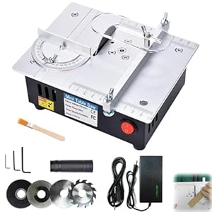 Mini Tischkreissäge für DIY-Holzbearbeitungsprojekt... Einstellbarer,Tischkreissägen Tragbare Präzisions Table Saw 0,1-15mm Sägeblatt Höhenverstellbarer, Arbeitserleichterung für Jeden