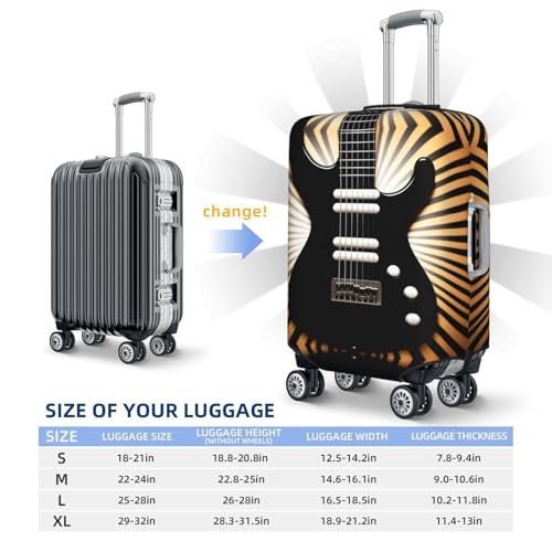 Elastic Washable Suitcase Cover Protector,Electric guitar Luggage Cover Sleeve Wrap for 18-32 Inches Suitcase Travel Accessories3