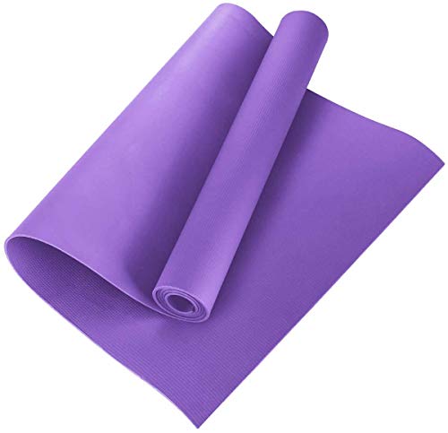 Image of Yoga Mat Gym Workout 4mm Thick, Anti-Slip, Eco-Friendly, Exercise, 4mm Thick, Lifelong Yoga Mat (4MM,) (Purple, 4 mm)