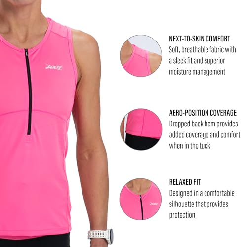 Zoot Women's Core Tri Tank, Performance Triathlon Race Tank Top, UPF 50+ Fabric, Rear Pockets, Mesh Panels, & Cam Lock Zipper2