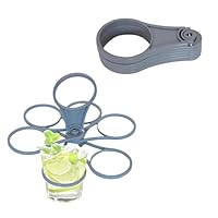 Febbya Getränketräger mit Griff,2 PCS Kaffeeträger Zusammenklappbarer Getränkehalter Becherträger für Getränke Stabiler Kunststoff Rotierender Träger für Outdoor Aktivitäten Sportevents Und Feste