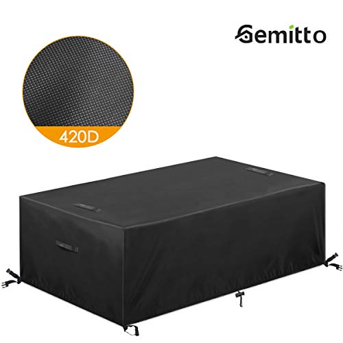 Essort Housses de Meubles de 420D Oxford Étanche Bâche de Protection de Jardin avec 4 Poignées Imperméable Couverture Salon Furniture Cover pour Table, Canapé, Inclinable, Chaises, 250 x 170 x 110 cm