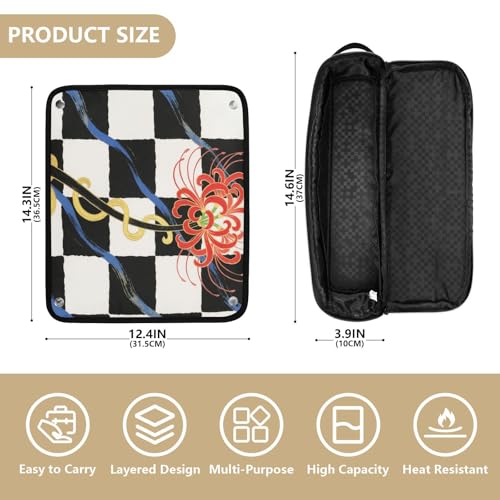 Bolsa de viaje y tapete resistente al calor para herramientas de cabello miniatura 4