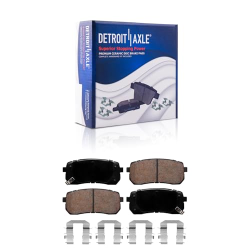 Image of Detroit Axle - Rear Brake Kit for 2015 2016 2017 2018 2019 Kia Sedona | Disc Brake Rotors Ceramic Brake Pads with Hardware Replacement