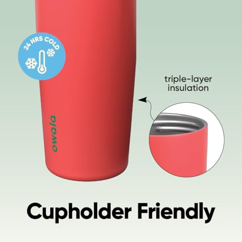 Image of Owala FreeSip Sway Insulated Stainless Steel Water Bottle with Two-Way Spout, Built-In Straw and Bucket Handle, Made for Travel, School, and Sports, 40oz, BPA Free, Leak Proof, Strawberry Fields