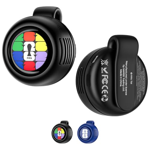 Offizielle FIFA WM 2026 Edition Clip Ventilator Mini Ventilator mit Clip für Hemd und Taille 360 Drehbar USB Ventilator 3 Geschwindigkeitsstufe Handventilator für Spiele Outdoor Reisen Schwarz