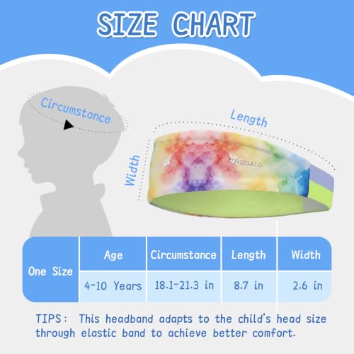 Trodalo Kids Sports Headbands for Girls Boys, Moisture Wicking Elastic Cooling Sweatbands, Non-Slip Lightweight Stretchy Hairbands for Soccer, Running, Basketball, Tennis — view 6