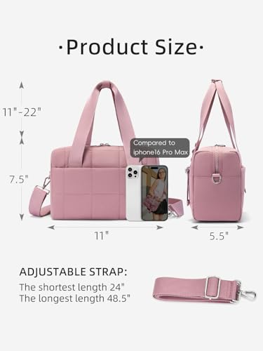 Image of WESTBRONCO Small Puffer Crossbody Bags for Women, Mini Puffy Quilted Gym Bag Lightweight Tote Bag with Zipper Compartments