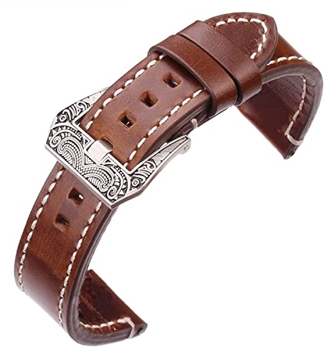 Bracelet de montre en cuir véritable fait main retro 20mm 22mm 24mm