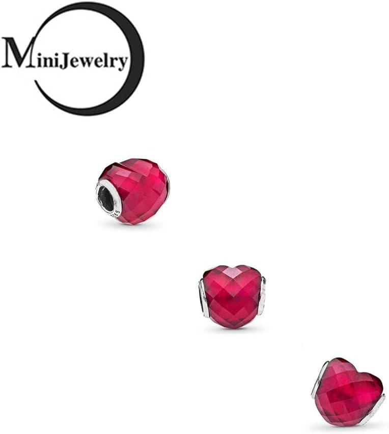 Red Love Heart Charm fits Pandora Moments Bracelets Birthday Valentine Anniversary Wife Her Gift - Image 3