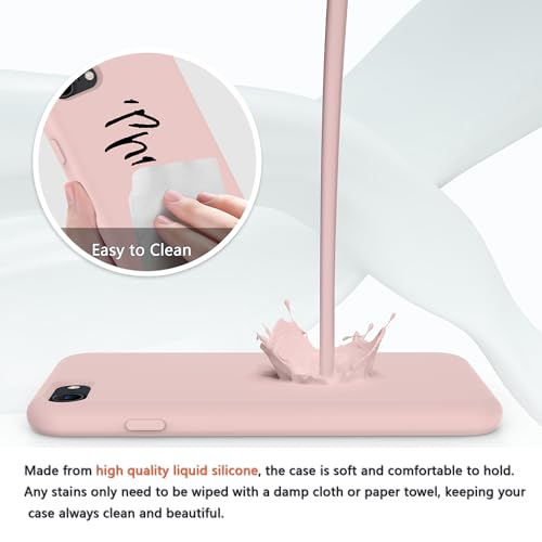 Image of iPhone SE /8 /7 Case Silicone,Soft Microfiber Lining(Sand Pink)
