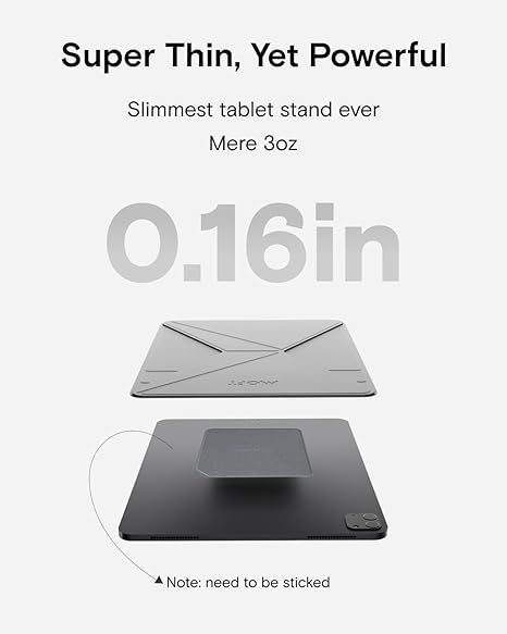 Image of MOFT Snap Tablet Stand, Compatible for iPad mini 6 /5 /4 /3 /2 /1 and 7.9 inch-9.7 inch Tablets,Adjustable, Foldable, Portable, Swith-Friendly with The Magic Keyboard and More, Jet Black