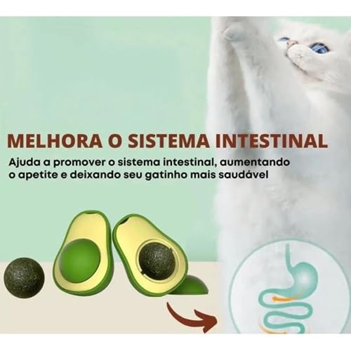 Abacate De Brinquedo Interativo Para Gatos Com Catnip Erva Relaxante Anti Estresse Gato Lambe Natura