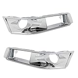 Brock Replacement Driver and Passenger Set Chrome Fog Light Bezels Compatible with 2008-2015 CTS with HID Headlights