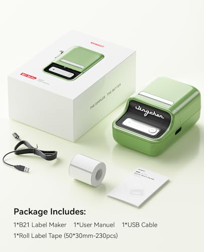 Image of NIIMBOT B21 Label Maker, 2 Inch Bluetooth Thermal Label Printer, Green