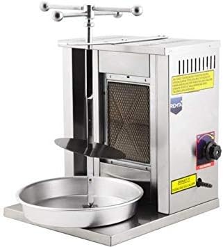 Meat Capacity 8kg / 17 lbs Propane Gas 1BURNER Rotating Spinning Small Vertical Broiler Shawarma Gyro Doner Kebab Tacos Al Pastor Grill Mini Machine/Meat Holder + Skewer + Service Tray for Home Use