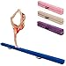 COSTWAY Trave Ginnastica Artistica per Casa 210/240/270 cm, Trave Pieghevole per Bambini con Maniglia, Base in Legno e Fondo Antiscivolo, Trave di Equilibrio da Pavimento (Blu, 210 cm)