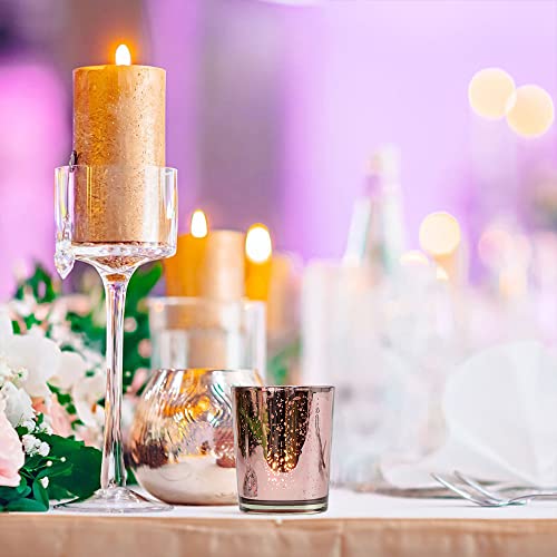 Letine 36Pcs Rose Gold Votive Candle Holders, Tea Lights Candle Holder For Rose Gold Party Decorations - Ideal For Wedding Centerpieces, Bridal Shower, Valentine's Day Table Decor #TOP4