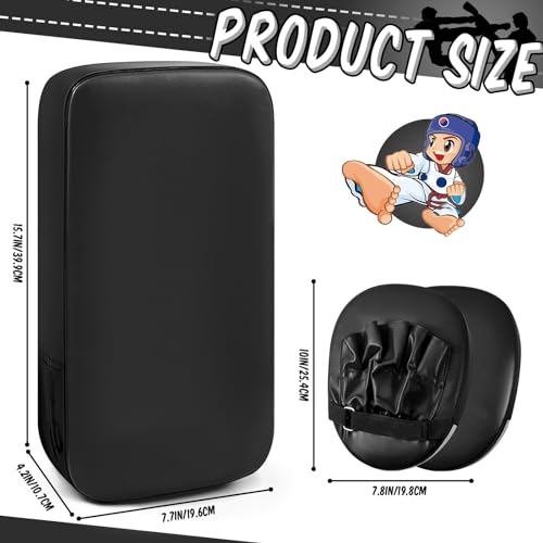 Poen 7 in 1 Taekwondo Kick Pad Boxing Training Equipment Punching Mitts Martial Arts Training Equipment Wrist Band Adjustable Soft Training Pads Set for Karate Muay Thai MMA Training - Image 3