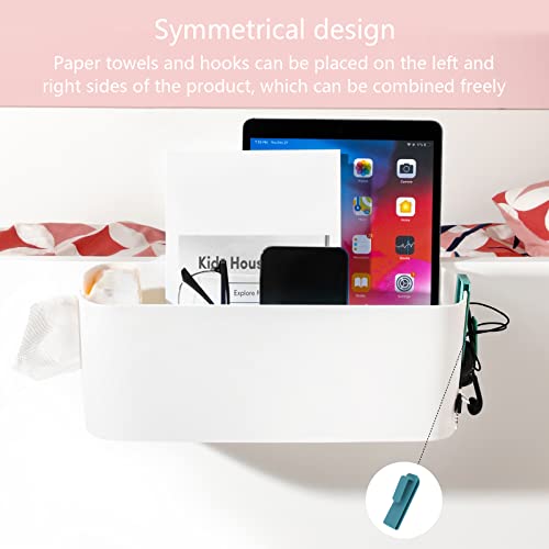 Bett Organizer zum Einhängen, Sylanda Robuste Hängebett Organizer Aufbewahrungskorb mit 2 Abnehmbarer Haken Nachttisch Bettablage Betttasche Aufbewahrungstasche für Buch Magazin Spielzeug Handy - Image 4