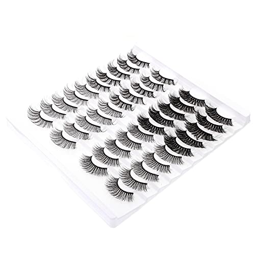 NIYANGLE 20 Pestañas Postizas Naturales Efecto Realista para Maquillaje y Fáciles de Usar y Cómodas