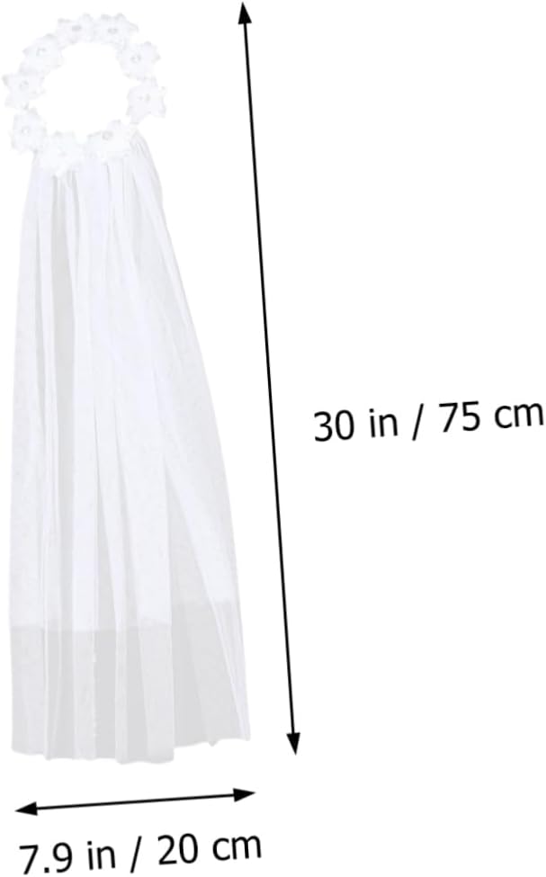 3pcs Flower Bridal Veil Wedding Hair Accessory Lightweight Floral Wreath for Brides Bachelorette Parties and Photography Sessions