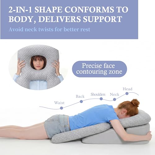 Novelledo Face Down Pillow After Eye Surgery, BBL Pillow After Surgery Stomach Sleeping Pillow, Home Pillows Faces Down with Shredded Memory Foam and Removable Cover by Novelledo - Image 5