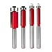 HandsEase 4Pcs Flush Trim Bits 1/4 Inch Shank Top End Bearing Router Bit Set Cutting Diameter Carpenter Woodworking Tools