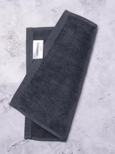 Image of DAMENSCH 100% Cotton Face Towel, Super Soft Gym for Workout, Ultra Absorbent Towel for Women, Quick Dry, Long Lasting Colours Face Towel Set-Twilight Grey III