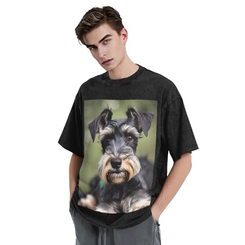 T-shirt schnauzer pour homme ample idéal pour un look d'été casual et rétro - 4