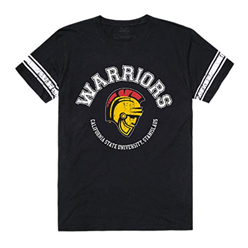 California State University Stanislaus Warriors NCAA Men's Football Tee T-Shirt Black Large