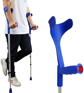 Pepe - Crutches for Adults Men (x2 Units, Open Cuff), Elbow Crutches for Women, Adjustable Crutches for Walking, Adult Crutches Pair, Walking Crutches for Men, Blue Crutches - Made in Europe