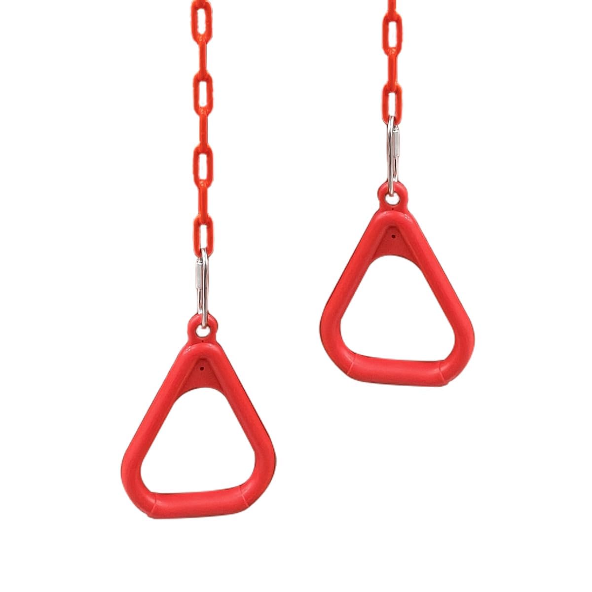 Gym Trapeze Ring Set for Kids/Adults Trapeze Bar Flying Pull up Ring Sports Outdoor & Indoor Gym Swing with Plastic Coated Chain, Weight Capacity-150 kgs (Red)