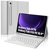 IVEOPPE Funda Teclado Samsung Galaxy Tab S10 FE 2025/S9 FE 10.9"/S9 11" 2023, Gris Claro